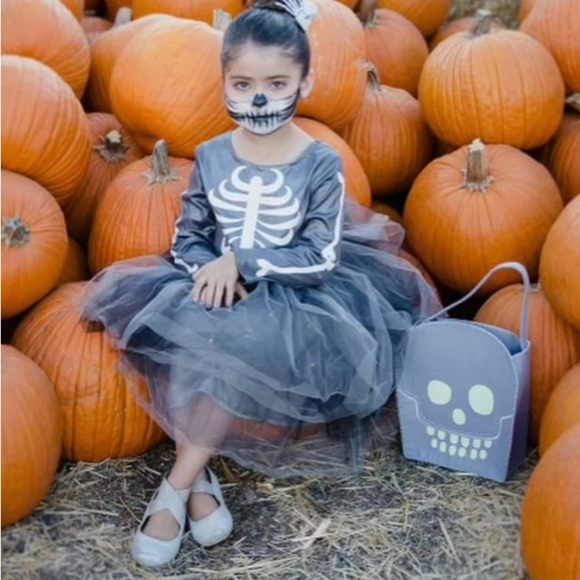 Pottery Barn Kids Silver Tutu Dress Skeleton Costume - Picture 14 of 14
